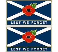Poppy and Scotland Flag Sticker "Lest We Forget" - Ideal for cars, tablets, laptops, phones, scooters... (Small (you get 2 small stickers))