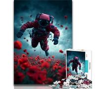 Poppy Astronaut 1000 Pieces Jigsaw Puzzle For Adults Teens,Challenging Game Toys Every Piece Is Unique - Challenging Family Fun Game (38x26cm)