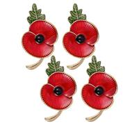 Poppy Badges and Pins 2025, Enamel Poppy Pin Badge, Poppy Brooches for Women Uk, Remembrance Pin Badges 2025 Fashion Jewellery, for Women Men Veterans Memorial Day Gifts (4.)