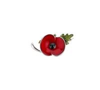Poppy Badges and Pins 2025, Enamel Poppy Pin Brooch, Red Remembrance Badge, Fashion Jewelry Accessories for Women Men Veterans Day Gifts(Silver)