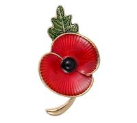 Poppy Badges and Pins 2025, Enamel Poppy Pin Brooch, Red Remembrance Badge, Fashion Jewelry Accessories for Women Men Veterans Day Gifts(Gold)