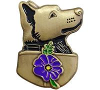 Poppy Badges and Pins 2025 Remembrance Day, Purple Poppy Pin Badge Lest We Forget Animal Pet Dog Horse Memorabilia