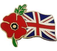 Poppy Badges Pins Union Jack Flag Remembrance Day Lest We Forget Brooch Decorations Gifts Memorabilia (1)