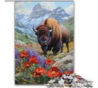 Poppy Bison Jigsaw Puzzles for Teenagers 1000 Piece, Art Interesting Stress Reduction Wishlist with Santa Claus for Age 14 (26x38cm)