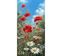 Poppy Blue Sky Diamond Art Kits Adults, DIY 5D Large Diamond Painting Daisy Full Square Drill Crystal Art Kits 11.8x23.6 Inch, Embroidery Cross Stitch Canvas for Home Wall Decor Gifts (SQ966)