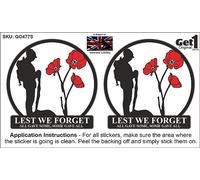 Poppy Car Sticker 3 Poppies Soldier Lest We Forget - in Support of Veterans Lifeline - Also for laptops, Phones, Tablets, etc. (Small (You get 2 Small Stickers))