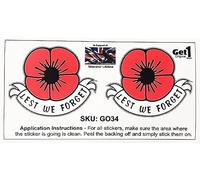Poppy Car Sticker Lest We Forget - in Support of Veterans Lifeline - Also for laptops, Phones, Tablets, etc. (Small (You get 2 Small Stickers))