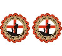 Poppy Car Sticker with Soldier, Wreath and England Flag - Also ideal for scooters, laptops, mobiles, etc (Small (you get 2 small stickers))