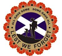Poppy Car Sticker with Soldier, Wreath and Scotland Flag - Also ideal for scooters, laptops, mobiles, etc (Large)