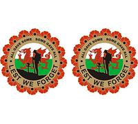 Poppy Car Sticker with Soldier, Wreath and Wales Flag - Also ideal for scooters, laptops, mobiles, etc (Small (you get 2 small stickers))