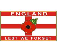 Poppy Car Window Sticker with St George Cross England Lest We Forget