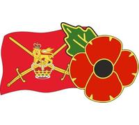 Poppy Day Car Window Sticker with Poppy and British Army Flag - in Support of The Veterans Lifeline Charity