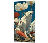 Poppy Dog Painting by Numbers for Adults, Painting by Numbers Kits Canvas, DIY Color Oil Paintings Acrylic Paints, with Paintbrushes, Hobbies for Adults Women, Home Decor 20x40in Without Frame 0z-775