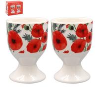 Poppy Egg Cups Set Of 2 Finola Stack Ceramic Breakfast Tableware Kitchen Gift