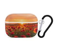 Poppy Field at Sunset Earphone Case PC Bluetooth Earbud Cove Headphone Cases Compatible with Airpods Pro White-style