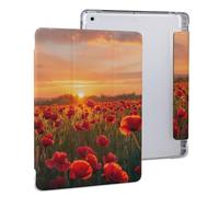 Poppy Field at Sunset Tablet Case with Pencil Holder Protective Cover Design Compatible for IPAD 2020 （10.2in）