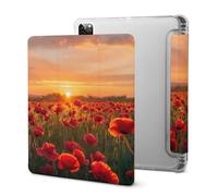 Poppy Field at Sunset Tablet Case with Pencil Holder Protective Cover Design Compatible for IPAD Pro 2021 （11in）