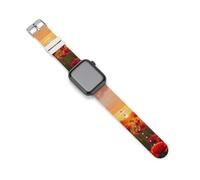 Poppy Field at Sunset Watch Bands Silicone Sport Bands Replacement Strap Wristbands Compatible with Apple Watch 38mm/40mm