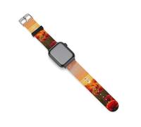 Poppy Field at Sunset Watch Bands Silicone Sport Bands Replacement Strap Wristbands Compatible with Apple Watch 42mm/44mm