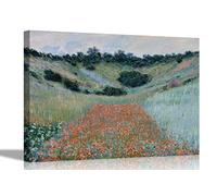 Poppy Field in a Hollow Giverny By Claude Monet Canvas Prints Framed Wall Art Home Wall Decor Artwork Hanging Pictures Extra Large 101 x 76cm (40 x 30 inches)