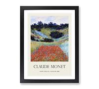 Poppy Field In A Valley By Claude Monet Exhibition Museum Painting Framed Print | A2 Black Framed Wall Art | Ready to Hang | Modern Floral Picture | Living Room Bedroom Lounge Office