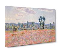 Poppy Field In Giverny Vol.1 By Claude Monet Canvas Print | Gallery Wrapped 30mm Frame Wall Art | 24x16 inches | Ready to Hang | Impressionist Floral Picture | Living Room Bedroom Lounge Office