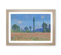 Poppy Field in Giverny Vol.2 by Claude Monet Framed Print | A2 Oak Framed Wall Art | Ready to Hang | Modern Floral Picture | Living Room Bedroom Lounge Office