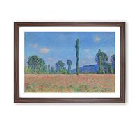 Poppy Field in Giverny Vol.2 by Claude Monet Framed Print | A2 Walnut Framed Wall Art | Ready to Hang | Modern Floral Picture | Living Room Bedroom Lounge Office