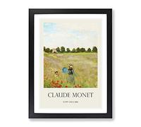 Poppy Field Vol.2 By Claude Monet Exhibition Museum Painting Framed Print | A2 Black Framed Wall Art | Ready to Hang | Modern Floral Picture | Living Room Bedroom Lounge Office