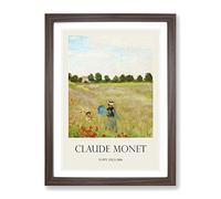 Poppy Field Vol.2 By Claude Monet Exhibition Museum Painting Framed Print | A2 Walnut Framed Wall Art | Ready to Hang | Modern Floral Picture | Living Room Bedroom Lounge Office