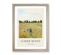 Poppy Field Vol.2 By Claude Monet Exhibition Museum Painting Framed Wall Art Print, Ready to Hang Picture for Living Room Bedroom Home Office Décor, Oak A3 (34 x 46 cm)