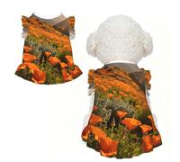 Poppy fields M Pet Apparel for Small Dogs-Cute Summer Outfit for Puppy, Soft Breathable Pet Clothes for Cat