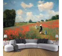 Poppy Fields Mural Multicolor Murals Rural Scenery Wallpaper Modern Photo Wallpaper for Bedroom Living Room Hotels 150×105 Cm Fashion Hd Wallpapers Home Decor Art