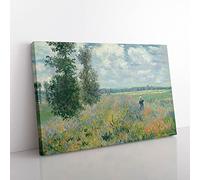 Poppy Fields Near Argenteuil by Claude Monet Canvas Print 30x20 Inch