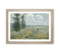 Poppy Fields Near Argenteuil by Claude Monet Framed Print | A2 Oak Framed Wall Art | Ready to Hang | Modern Floral Picture | Living Room Bedroom Lounge Office