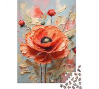 Poppy Flower 3D Painting Style Jigsaw Puzzle for Adults 1000 Piece Paper Puzzle Game Family Decor Gift 38x26cm/1000pcs