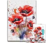 Poppy Flower Adult Jigsaw Puzzle 1000pcs (70x50cm) | Weekend puzzle activity around the table for relaxed downtime.