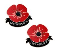 Poppy Flower Brooch, 2Pcs Poppy Brooch Pins Brooch Badge Remembrance Day Gift Red Flower Badges Poppy Lapel Pin