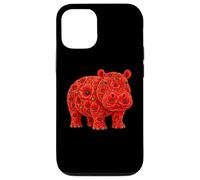 Poppy Flower Hippo Flower Gardening Floral Hippopotamus Case for iPhone 12/12 Pro