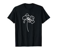 Poppy flower line drawing Line art T-Shirt