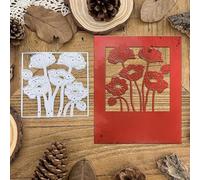 Poppy Flower New Year Greeting Card Metal Die Cuts for Card Making,Christmas Flower Card Cutting Dies Cut Stencils DIY Scrapbooking Album Decorative Embossing Paper Card Embossing Craft