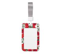Poppy Flower Pattern Print Id Card Holder,Badge Holder with Lanyard,Work Pass Protector for Office Staff School Nurse