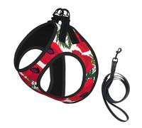 Poppy Flower Pattern Printing Puppy Summer Vest Harness With Reflective,Dog Accessories For Small Medium Large Dogs And Cats