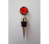 Poppy Flower Polished Metal Wine Bottle Stopper Ideal Birthday Keepsake Gift N887