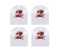 Poppy Flower Print Blank Greeting Cards, Love Buttons, Pearl Paper Envelopes Suitable For Various Occasions - Anniversary Cards, Thank You Cards, Holiday Cards, Wedding Cards, Congratulations.