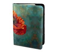 Poppy Flower Printing Passport Holder For Travel Must Have,Passport Cover Case For Travel Accessories For Women Men, Black, One Size