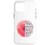 Poppy Flower Proverbs Bible Verse Typography Word Art Case for iPhone 16 Pro Max