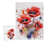 Poppy Flower Puzzle for Adults, 500 PCS, Illustrated Jigsaw Edition, A Focused Activity for Patient Adult Puzzlers, at Home