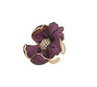 Poppy Flower Red Ring Gold Latelita Pink One Size