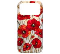 Poppy Flower Stained Glass Red Floral Artful Vintage Case for iPhone 17 Pro Max